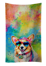 Corgi Hippie Dawg Kitchen Towel (Color: 194030853146)