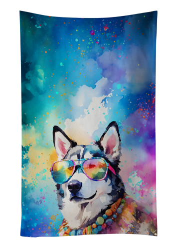 Siberian Husky Hippie Dawg Kitchen Towel