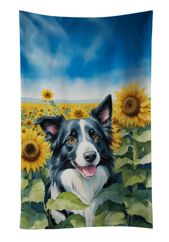 Border Collie in Sunflowers Kitchen Towel