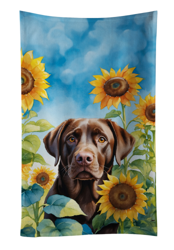 Labrador Retriever in Sunflowers Kitchen Towel