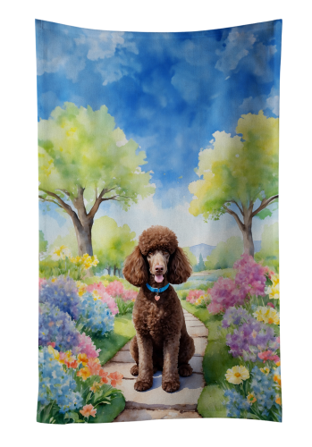 Chocolate Poodle Spring Path Kitchen Towel