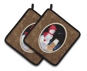 Australian Shepherd Pair of Pot Holders (size: 7.5 x 7.5)