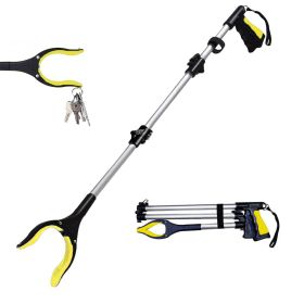 Foldable Grabber With 360° Swivel Clip, Trash Claw Grabber Tool (Color: Yellow)